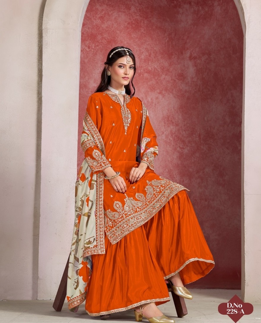 228-orange - Fiery Grace suit in Sunset Orange”